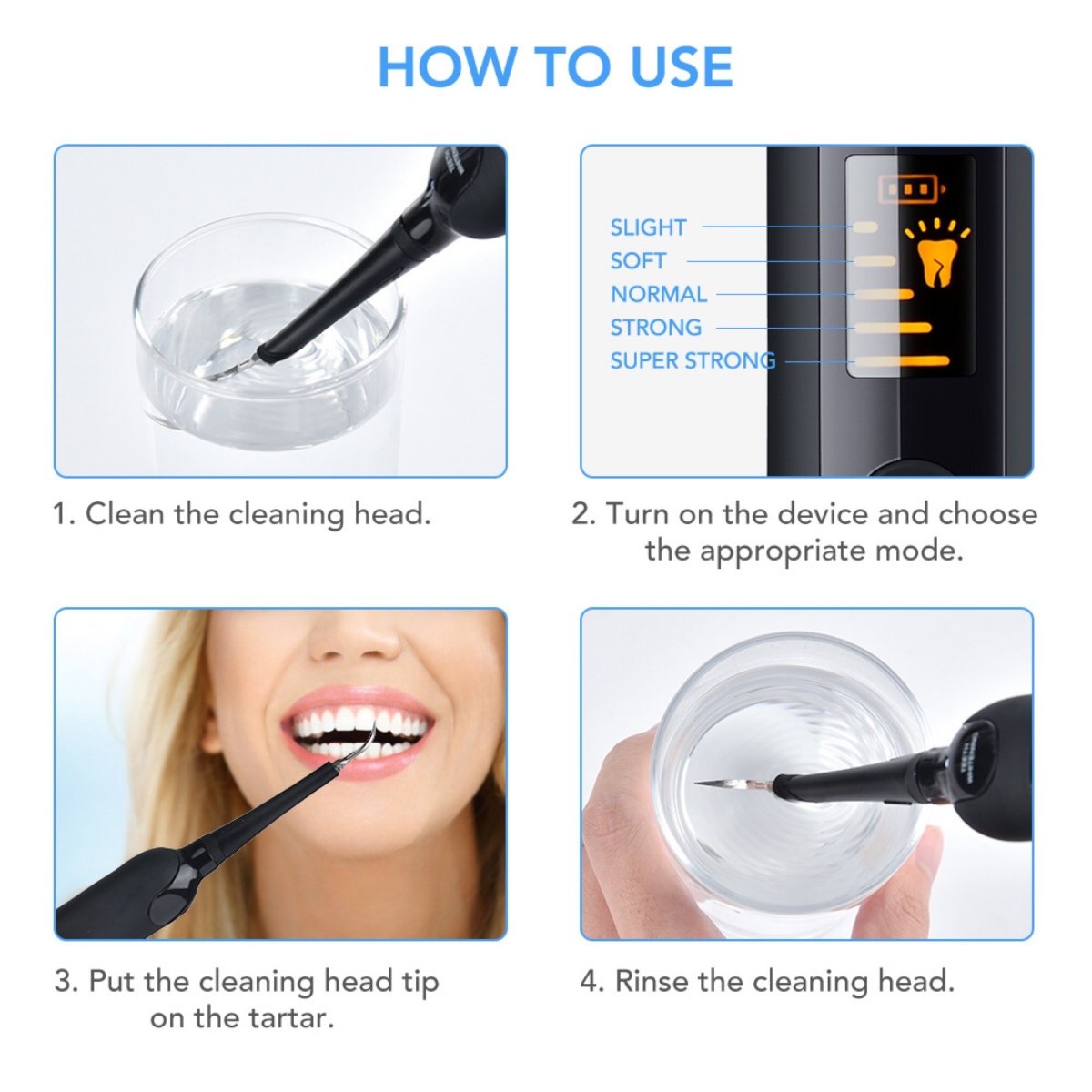 Electric Ultrasonic Dental Tartar Plaque Remover With Led Screen