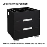 Smart Bedside Tables With 3 Drawers, Wireless Charging, Led Light, Usb (Right Hand)