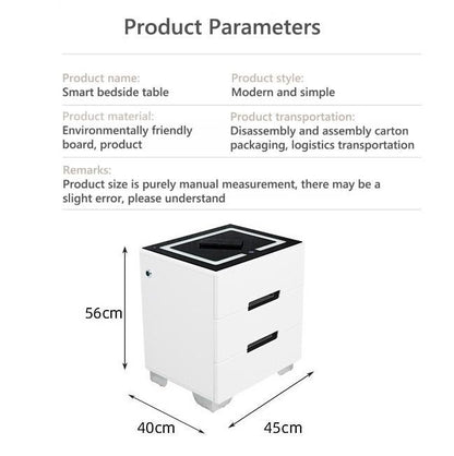 Smart Bedside Tables With 3 Drawers, Wireless Charging, Led Light, Usb (Right Hand)