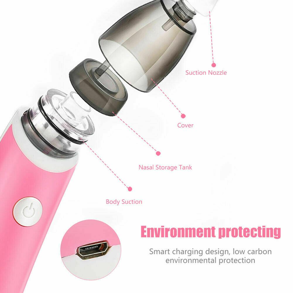 Baby Nasal Aspirator Electric Safe Hygienic Nose Cleaner Snot Sucker For Baby (Red)