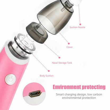 Baby Nasal Aspirator Electric Safe Hygienic Nose Cleaner Snot Sucker For Baby (Red)