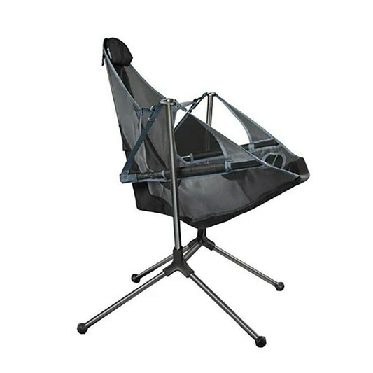 Camping Chair Foldable Swing Luxury Recliner Swinging Back Outdoor Folding Chair Outdoor Portable Blue