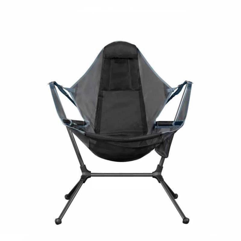 Camping Chair Foldable Swing Luxury Recliner Swinging Back Outdoor Folding Chair Outdoor Portable Blue