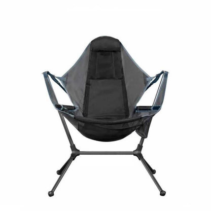 Camping Chair Foldable Swing Luxury Recliner Swinging Back Outdoor Folding Chair Outdoor Portable Blue