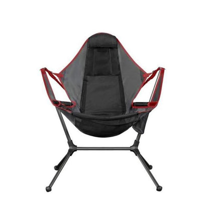 Camping Chair Foldable Swing Luxury Recliner Swinging Back Outdoor Folding Chair Outdoor Portable Blue