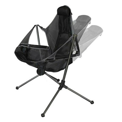 Camping Chair Foldable Swing Luxury Recliner Swinging Back Outdoor Folding Chair Outdoor Portable Blue