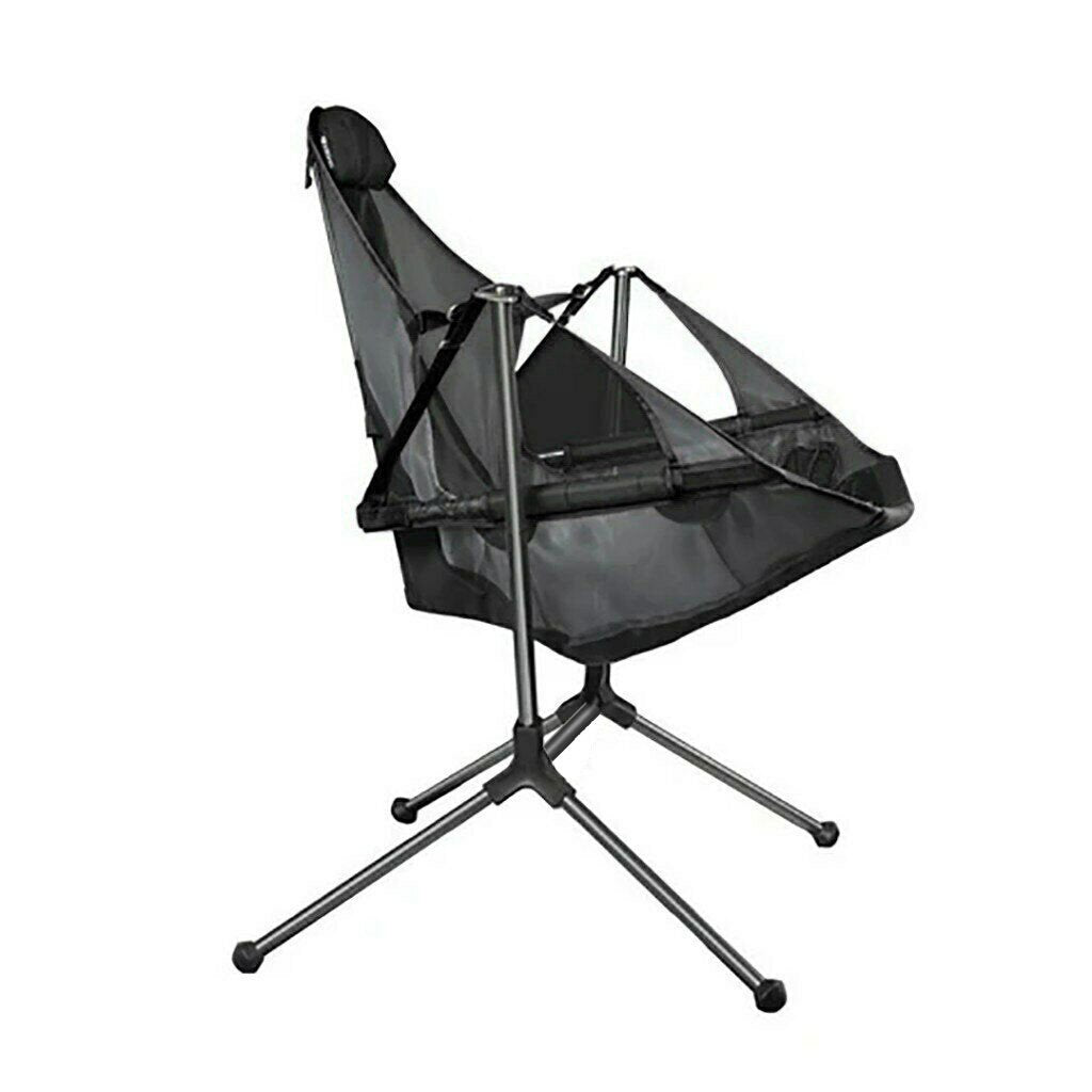 Camping Chair Foldable Swing Luxury Recliner Swinging Back Outdoor Folding Chair Outdoor Portable Blue