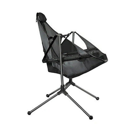 Camping Chair Foldable Swing Luxury Recliner Swinging Back Outdoor Folding Chair Outdoor Portable Blue