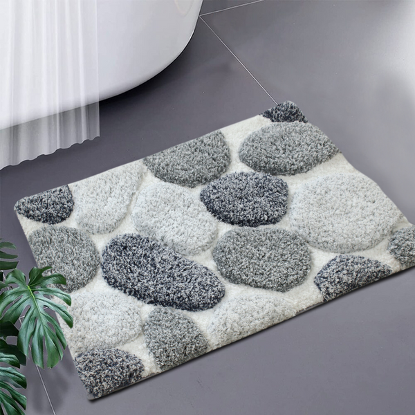  Pebble 3D Design Tufted Soft Pile Bathmat - 50X80