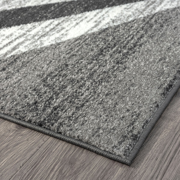  Adore Geometric Textural Rug - Grey