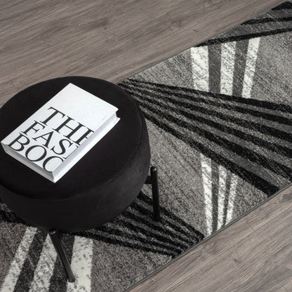 Geometric Textural Rug - Grey - 80X150