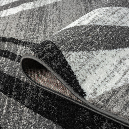 Geometric Textural Rug - Grey - 80X150