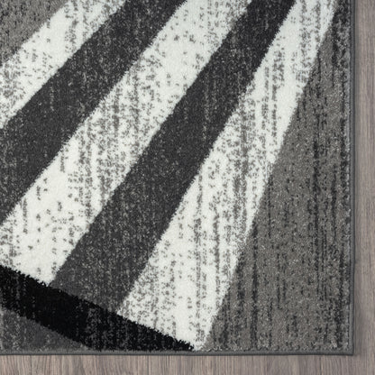 Geometric Textural Rug - Grey - 80X150