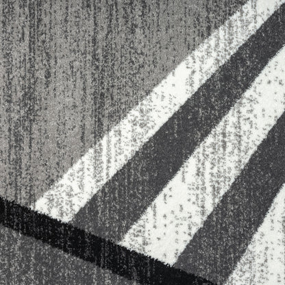 Geometric Textural Rug - Grey - 80X150