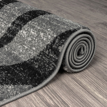Geometric Textural Rug - Grey - 80X150