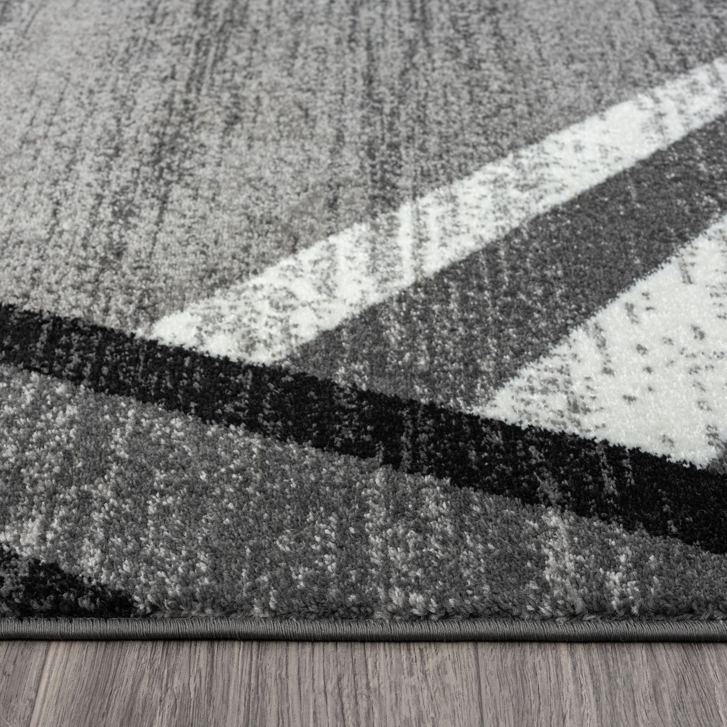 Geometric Textural Rug - Grey - 80X150