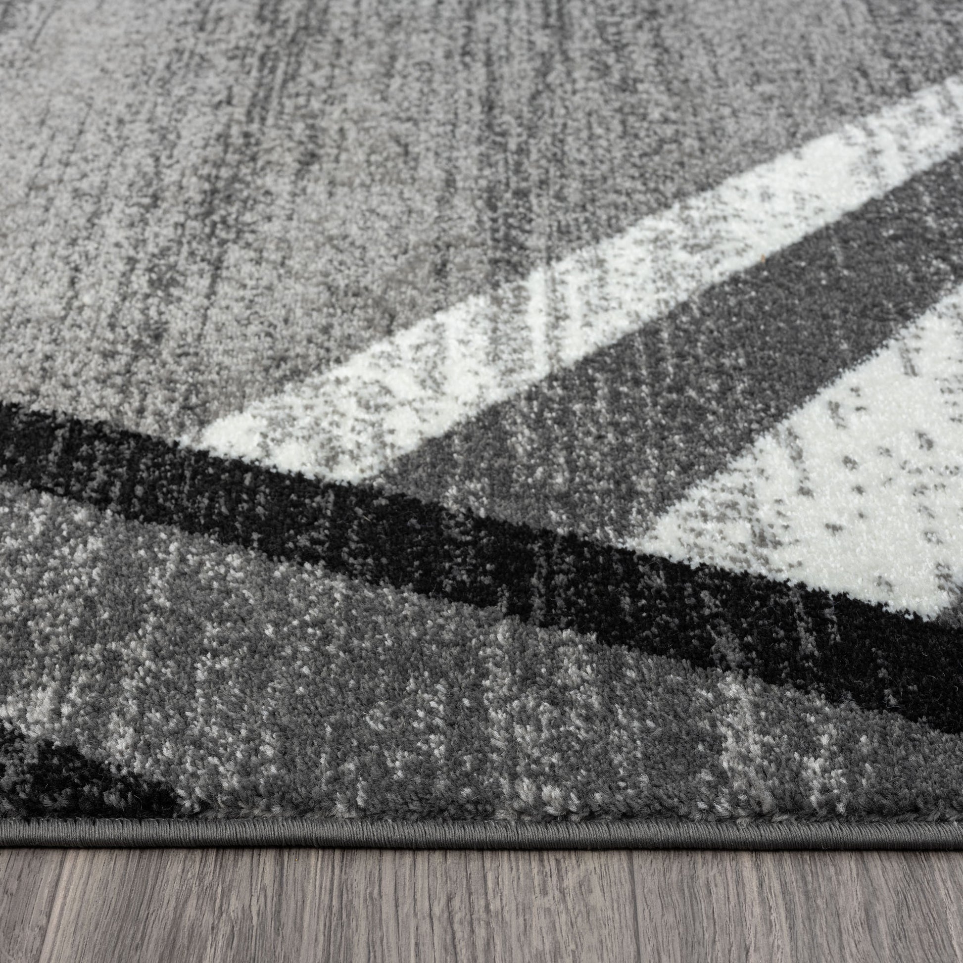 Geometric Textural Rug - Grey - 80X150