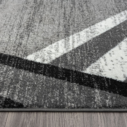Geometric Textural Rug - Grey - 80X150
