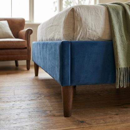 Velvet Blue Bed Frame – Double
