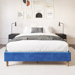 Velvet Blue Bed Frame – Double