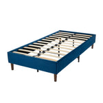 Velvet Blue Bed Frame Queen