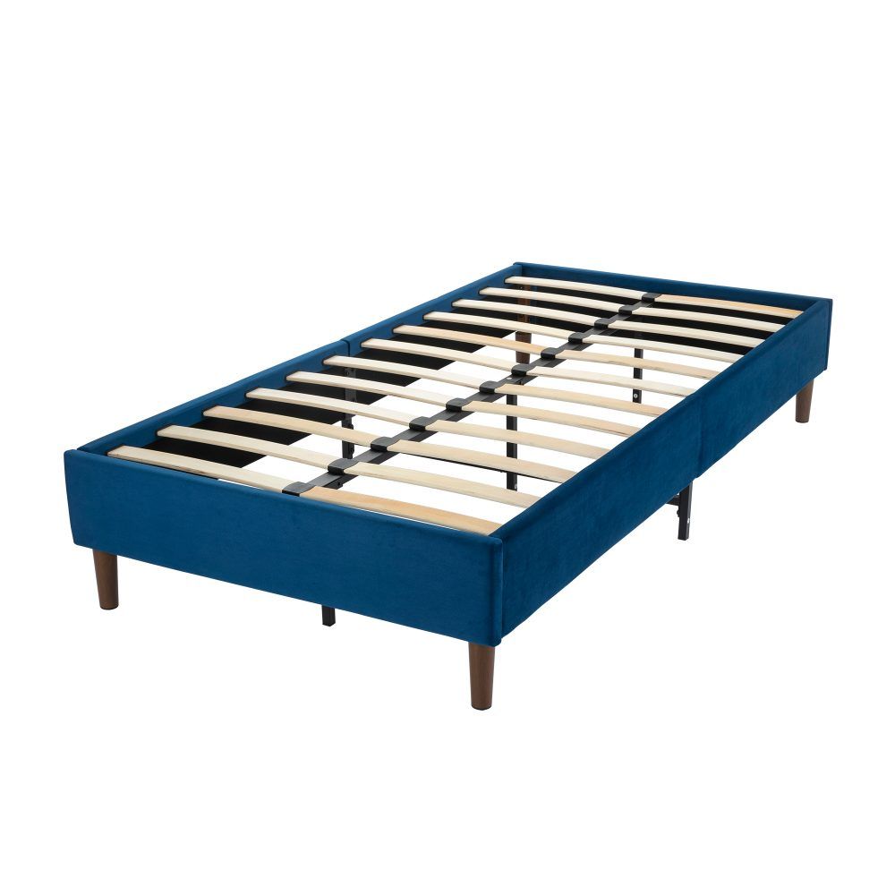 Velvet Blue Bed Frame Queen