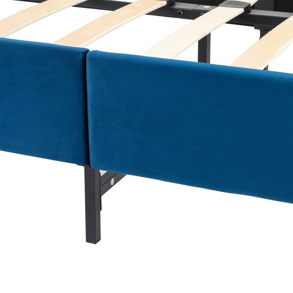Velvet Blue Bed Frame Queen