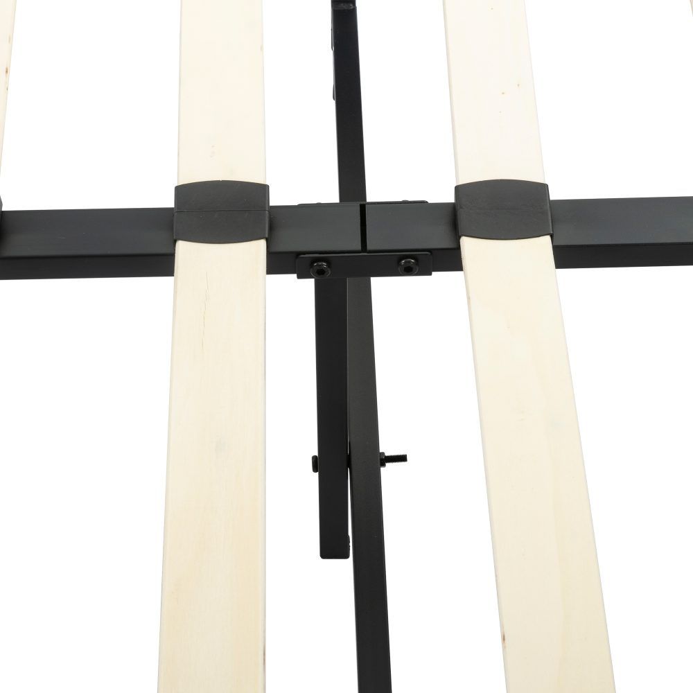 Bedframe With Wooden Slats (Light Grey) – Queen