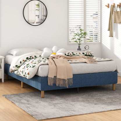Metal Bed Frame Mattress Foundation Blue – Queen