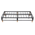 Serenity in Blue: Queen Metal Bed Frame and Mattress Foundation