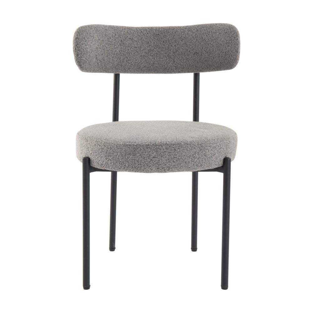 Luxe Boucle Cushioned Elsa Dining Chairs in White Quartz