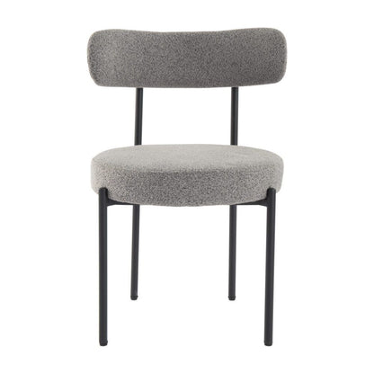 Luxe Boucle Cushioned Elsa Dining Chairs in White Quartz