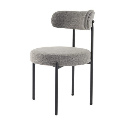 Luxe Boucle Cushioned Elsa Dining Chairs in White Quartz