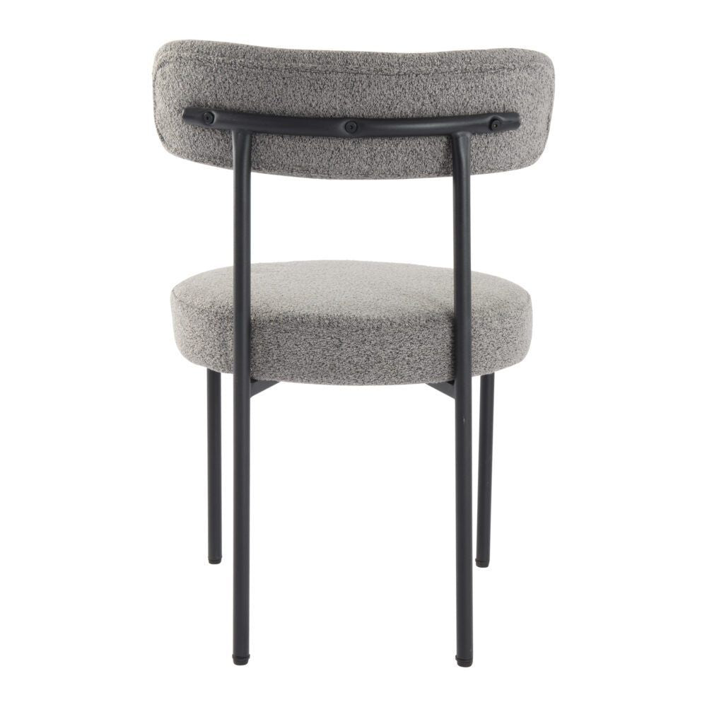 Luxe Boucle Cushioned Elsa Dining Chairs in White Quartz