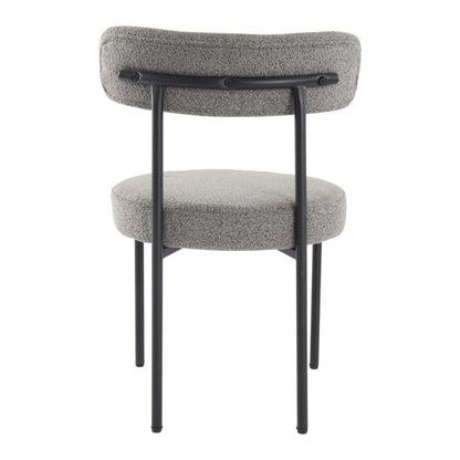 Luxe Boucle Cushioned Elsa Dining Chairs in White Quartz