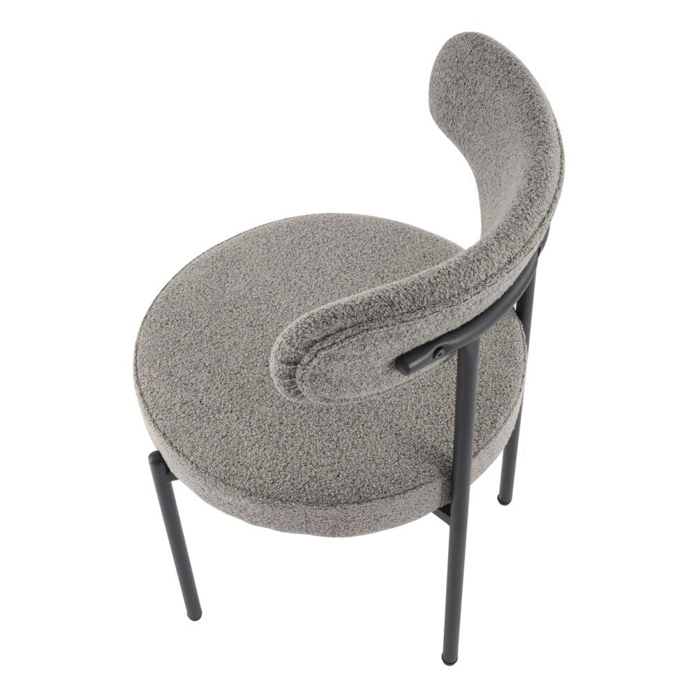 Luxe Boucle Cushioned Elsa Dining Chairs in White Quartz