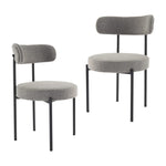 Luxe Boucle Cushioned Elsa Dining Chairs in White Quartz