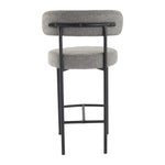 Contemporary Grey Boucle Elsa Low Bar Stools