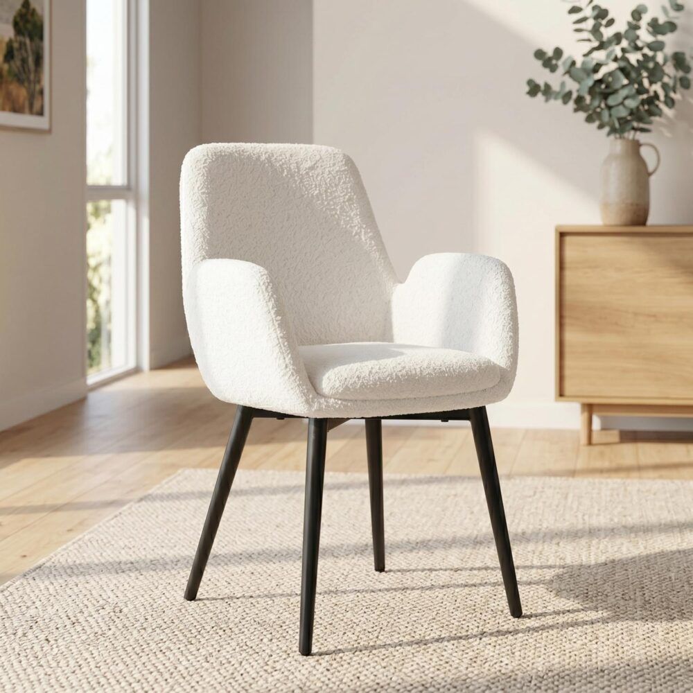 Embrace Boucle & teddy Sherpa Fabric Armchair Set