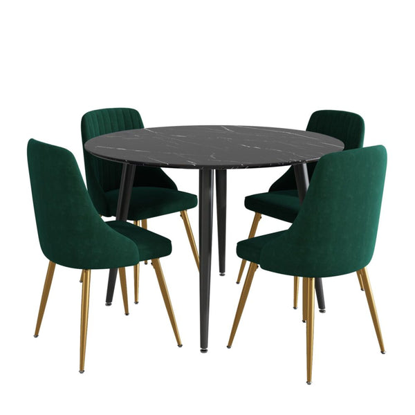  Blue Velvet Bistro Dining Set