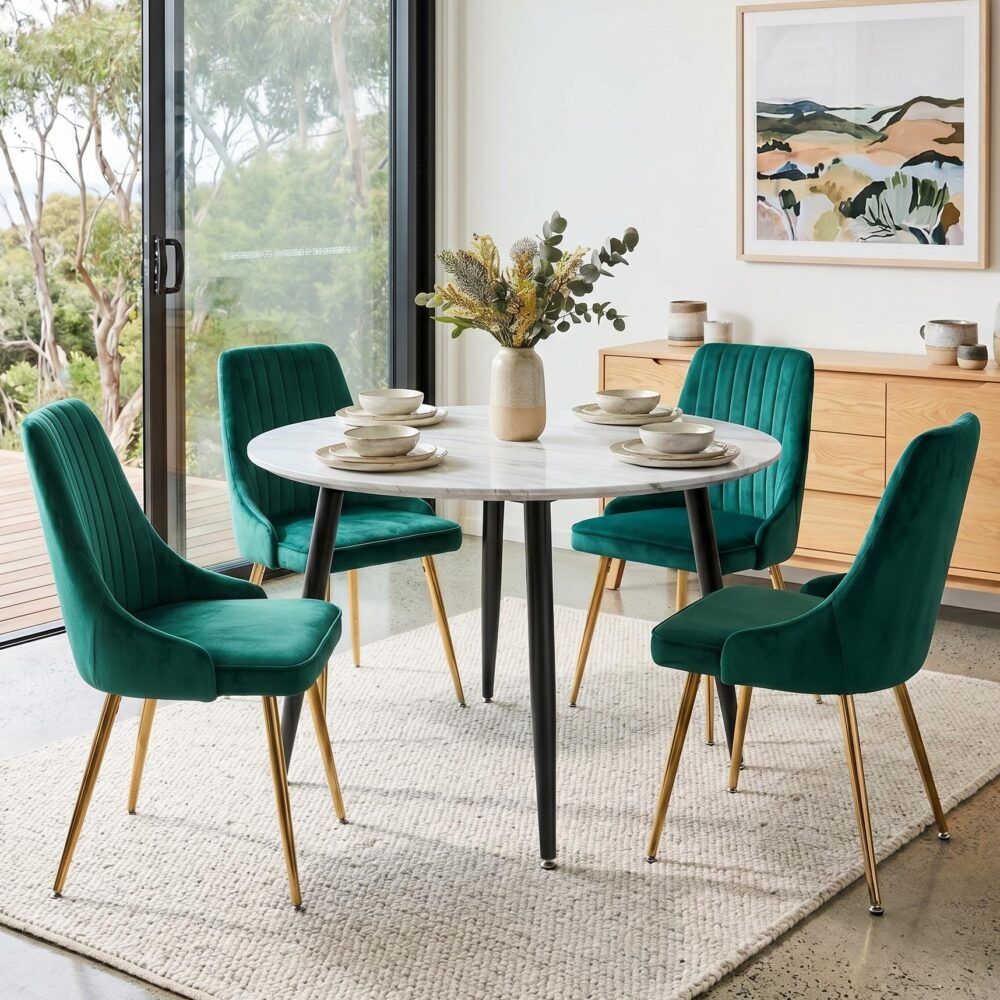 Blue Velvet Bistro Dining Set