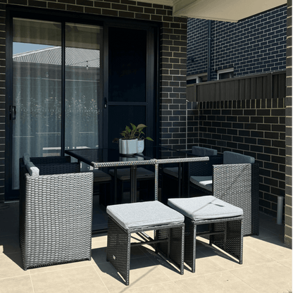 Horrocks 8 Seater Outdoor Dining Set-Black