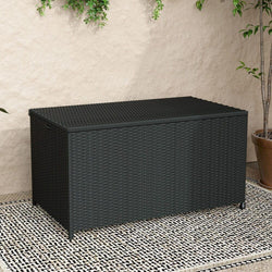 Outdoor Pe Wicker Storage Box Garden 320L-Black