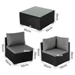 Outdoor Modular Lounge Sofa Bondi-Black