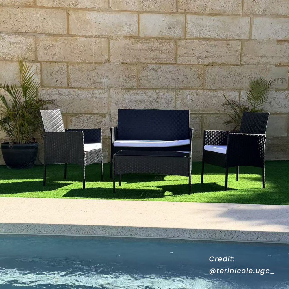 Ville 4-Seater PE Wicker Outdoor Lounge Sofa Set