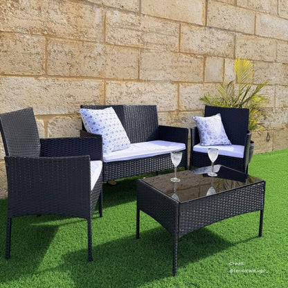 Ville 4-Seater PE Wicker Outdoor Lounge Sofa Set