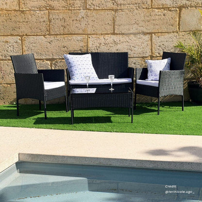 Ville 4-Seater PE Wicker Outdoor Lounge Sofa Set