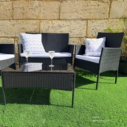 Ville 4-Seater PE Wicker Outdoor Lounge Sofa Set