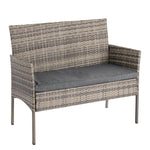 4 Seater Wicker Outdoor Lounge Set - Mixed Grey