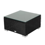7Pc Outdoor Wicker Loveseat Setting With Storage Corner (Black)